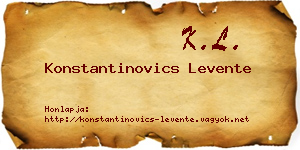 Konstantinovics Levente névjegykártya