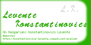 levente konstantinovics business card